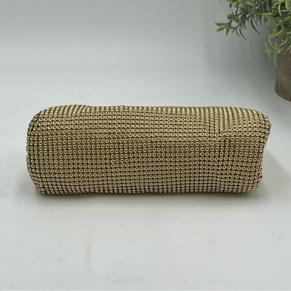 Whiting & Davis Gold Crystal Ball Metal Mesh Evening Party Clutch Bag Purse - Picture 11 of 16